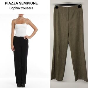 PIAZZA SEMPIONE Sophia Wool Stripes Down Pants